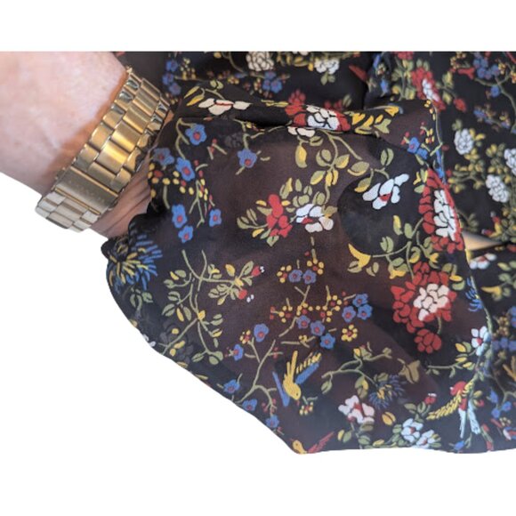 Madewell Floral Peplum Blouse Size Small Long Sleeves - Picture 9 of 15